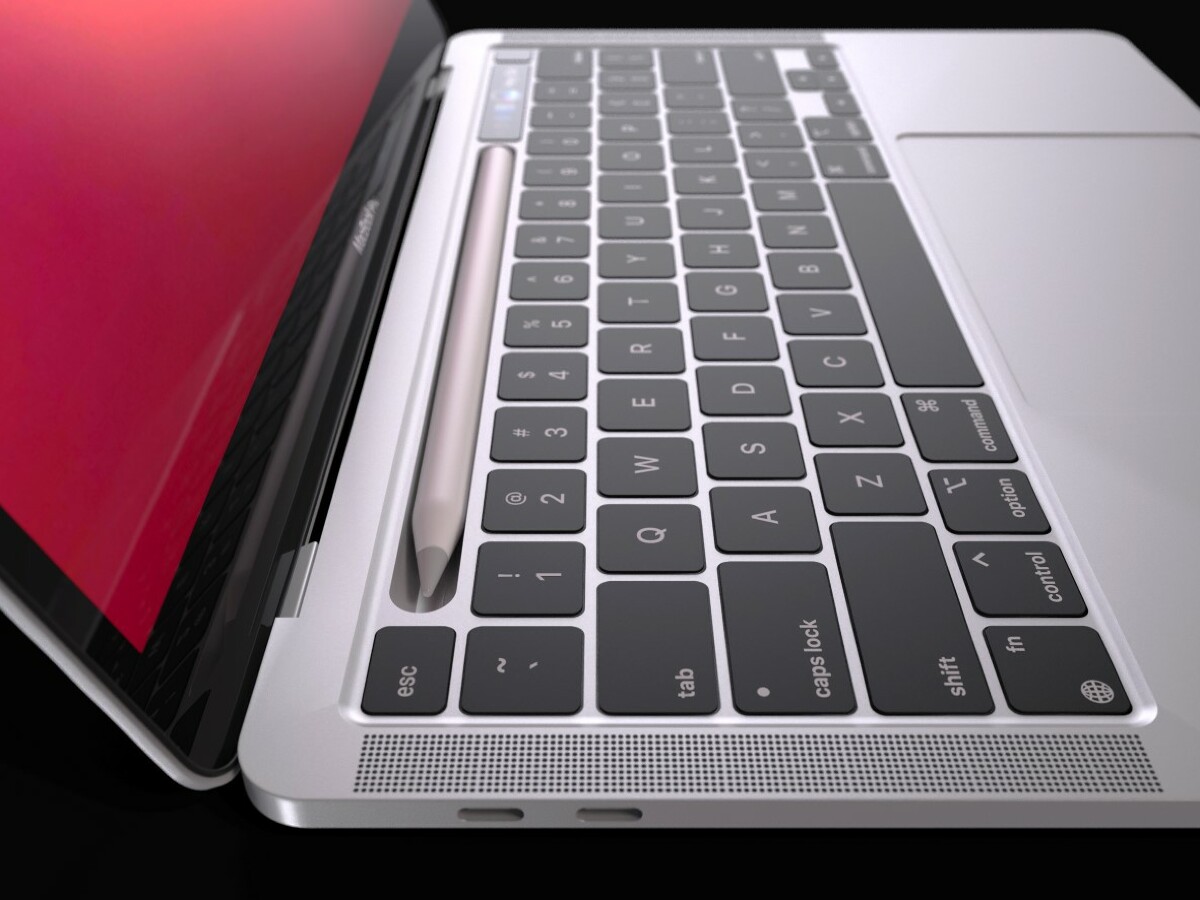 Concepto: un MacBook Pro con pantalla táctil con su Apple Pencil basado en una patente de Apple