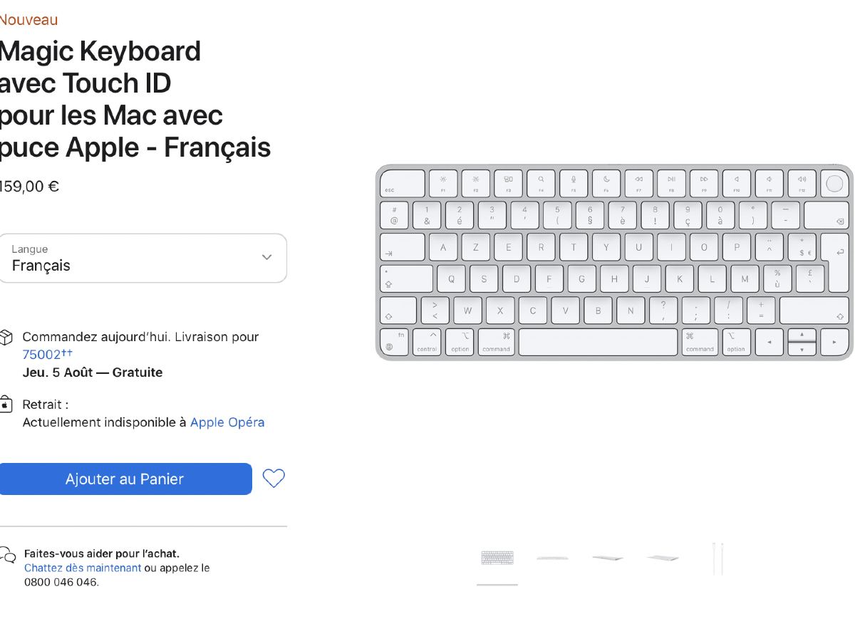 Apple vende Magic Keyboard con Touch ID sin / con teclado numérico (159/185 €)
