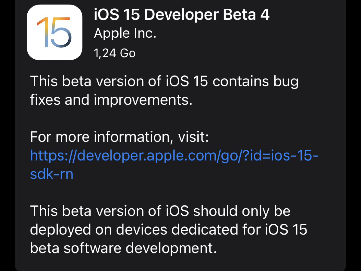 Una cuarta beta para iOS / iPadOS / tvOS 15, watchOS 8 y macOS Monterey