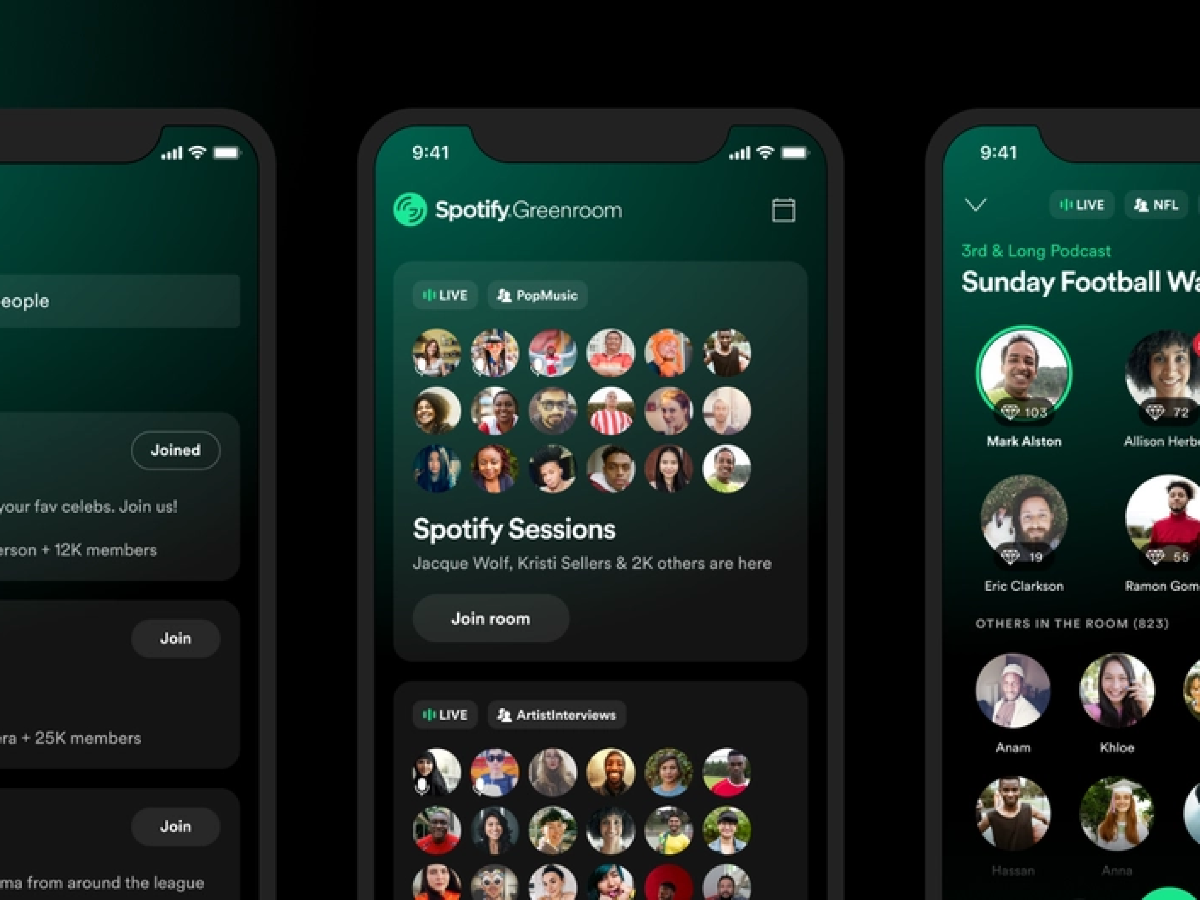 Spotify lanza Greenroom, su aplicación Clubhouse
