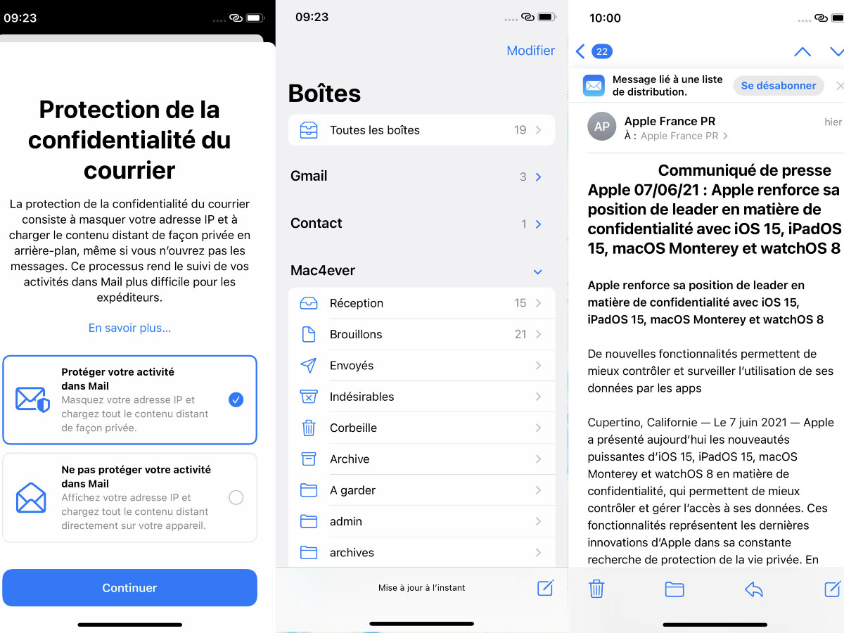iOS 15 / iPadOS 15: Mail se renueva un poco (y opciones de privacidad)