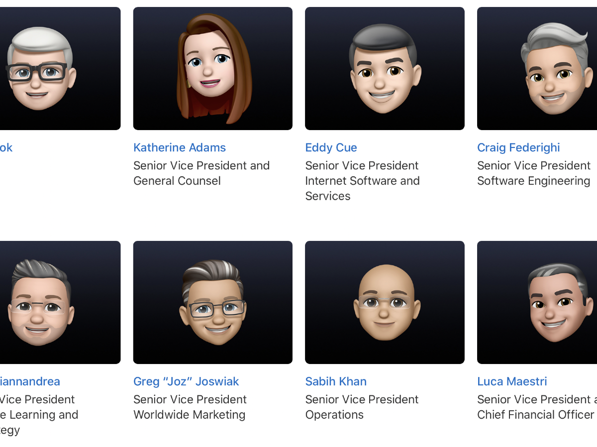 Apple: nuevos memojis de sus líderes # WWDC21