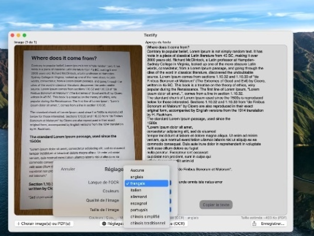 Textify: el software OCR para macOS pasa a la versión 3.0 (continuidad, edición, zonas)