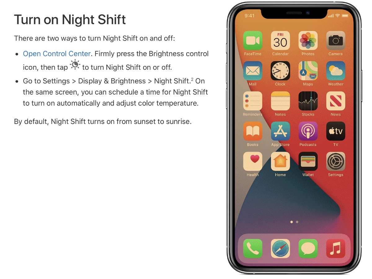 El modo "Turno nocturno" no afectaría el sueño (uso de iPhone, sí)