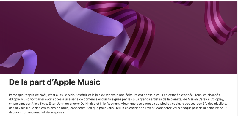 Illustratie: Apple Music biedt een kleine adventskalender