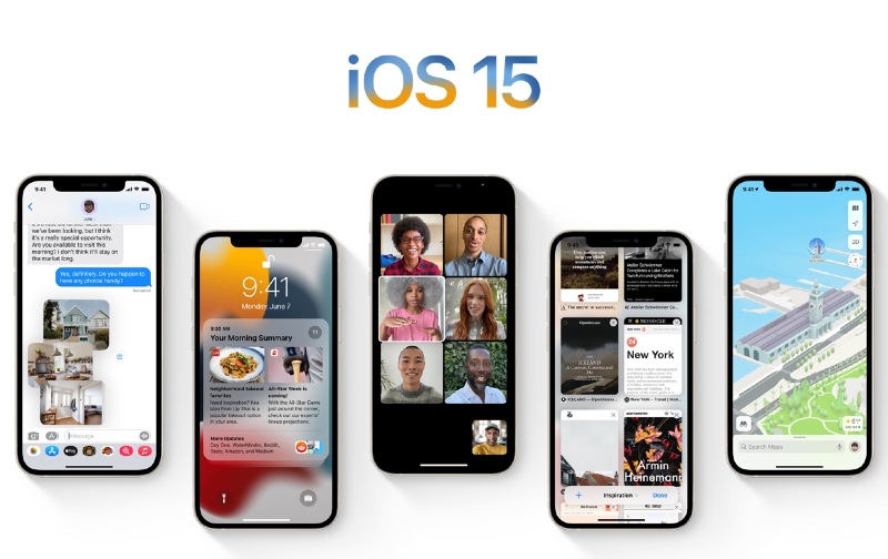 Ilustración: Apple selecciona las funciones de iOS 15 disponibles para los ingenieros