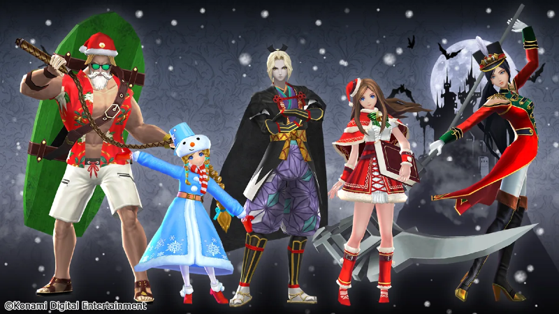 Ilustración: Castlevania: Grimoire of Souls adopta los colores navideños (con gorras rojas y pompones)