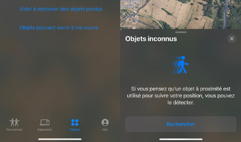 Ilustración: Cómo escanear objetos que pueden seguirte dentro de Find My en iOS 15.2