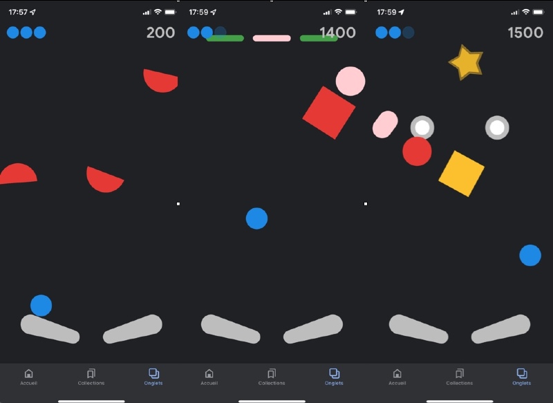 Ilustración: ¿Cómo jugar a la máquina de pinball oculta?  dentro de la aplicación de Google en iOS