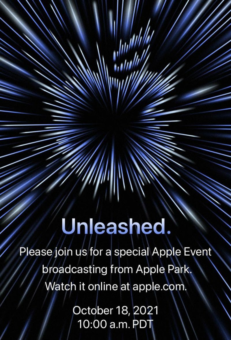 Illustratie: Unleashed: Apple houdt zijn keynote-adres op 18 oktober (nieuwe MacBook Pro komt eraan)