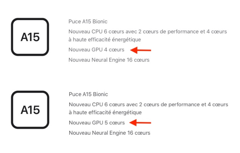 Illustratie: iPhone 13 / mini en iPhone 13 Pro / Pro Max hebben niet exact dezelfde A15-chip