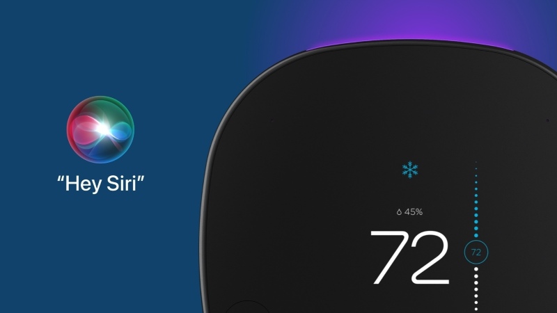 Ilustración: el termostato Ecobee se vuelve compatible con Siri y AirPlay (a través de un HomePod mini)