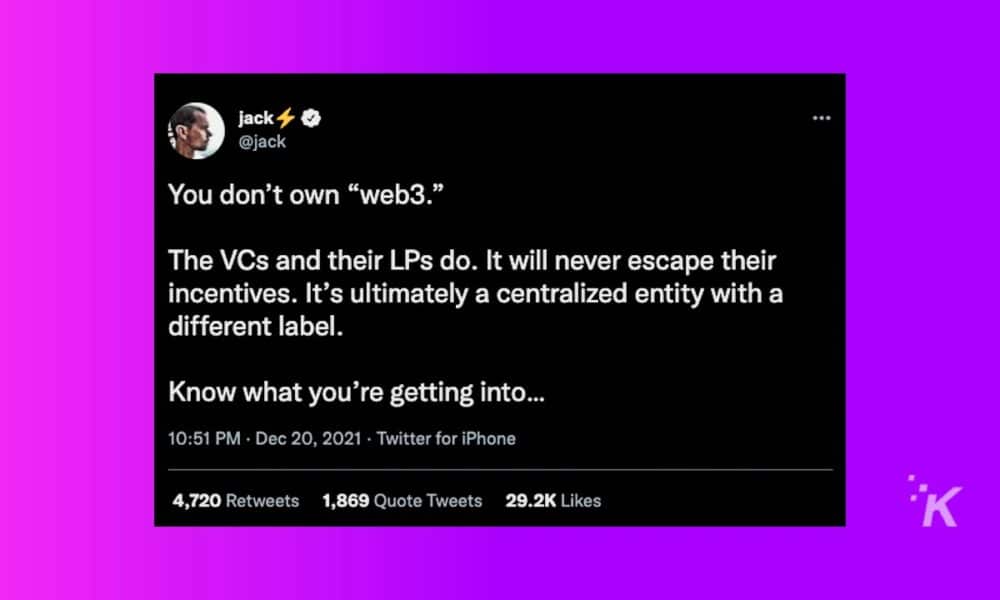 Jack Dorsey expresa un leve cinismo de Web3, básicamente llamándolo una estafa