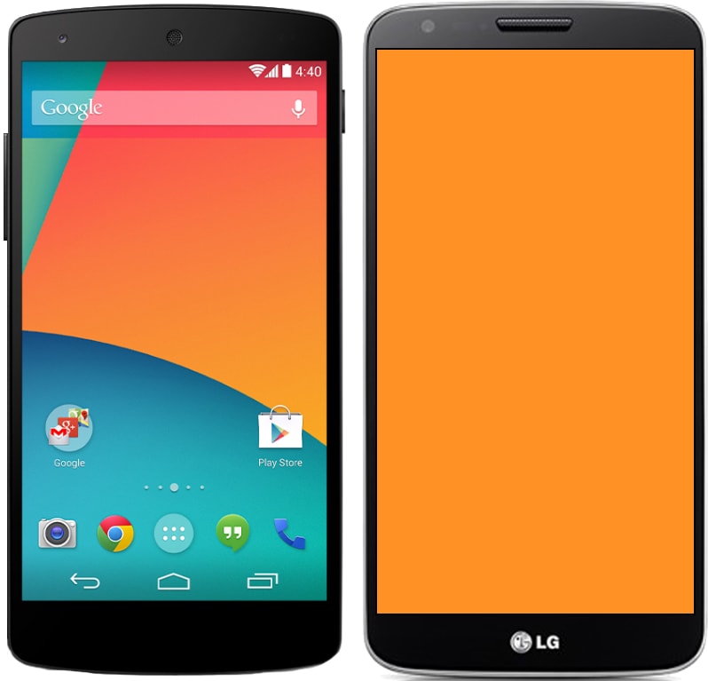 LG Nexus 5 junto con LG G2