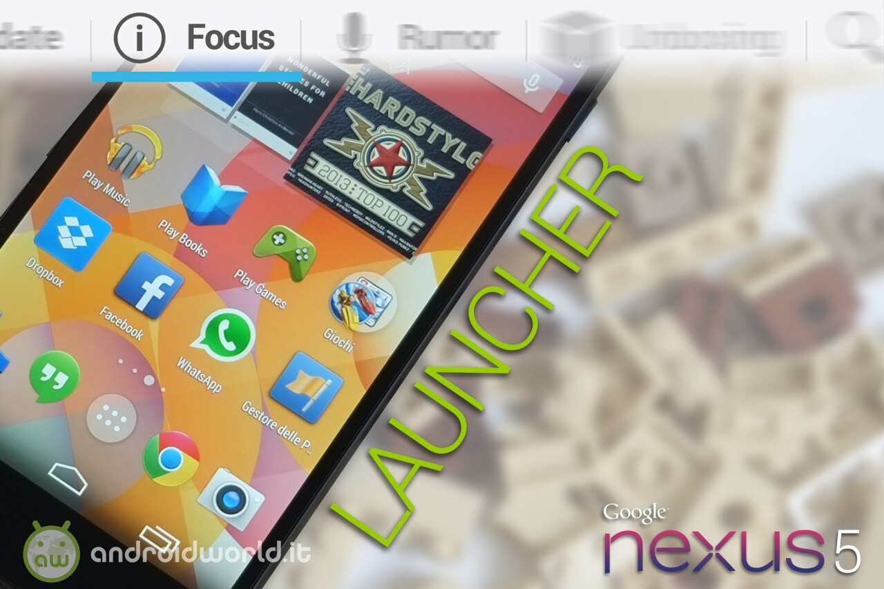 LG Nexus 5, lanzador de enfoque KitKat