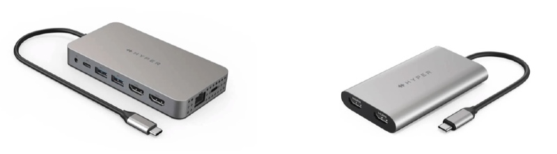 Afbeelding: Hyper USB-C-hubs maken het gebruik van twee 4K HDMI-monitoren op Mac M1 . mogelijk