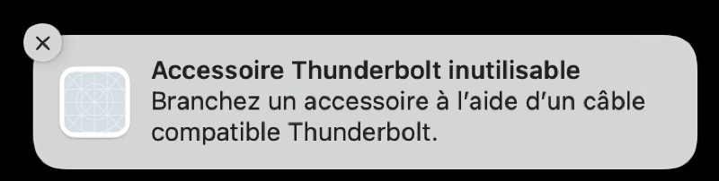 Ilustración: Monterey alerta cuando un cable Thunderbolt no es compatible