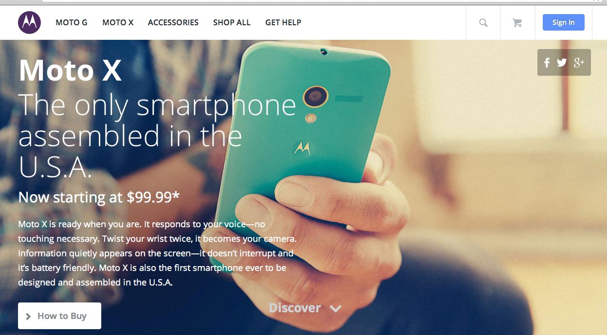 Moto G appare brevemente nella homepage di Motorola: Moto X economico o nuovo smartphone in arrivo?