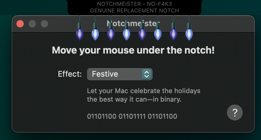 Notchmeister hace que la muesca del MacBook Pro sea más festiva