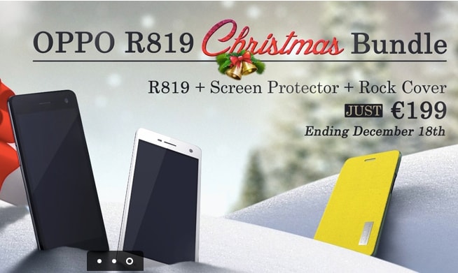 Oppo R819 in bundle natalizio con cover e proteggi schermo, a 199€