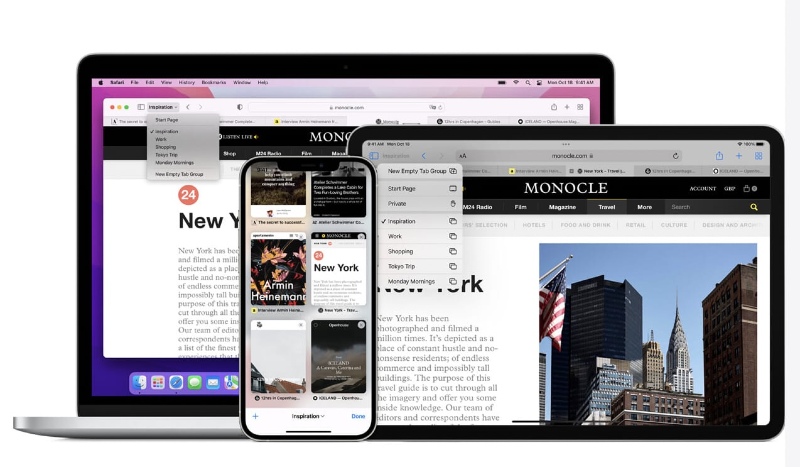 Ilustración: Safari: nuevos cambios en iPadOS 15.1 RC y macOS Monterey RC