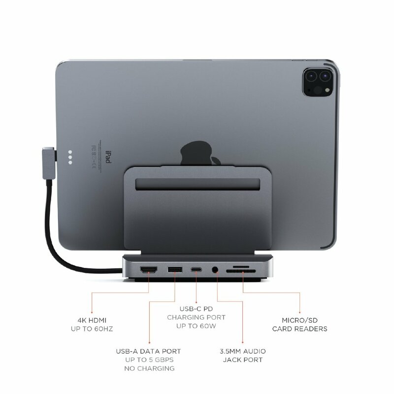 Illustratie: Satechi introduceert een stijlvolle standaard (met een hub) voor de iPad Pro M1 / ​​​​Air