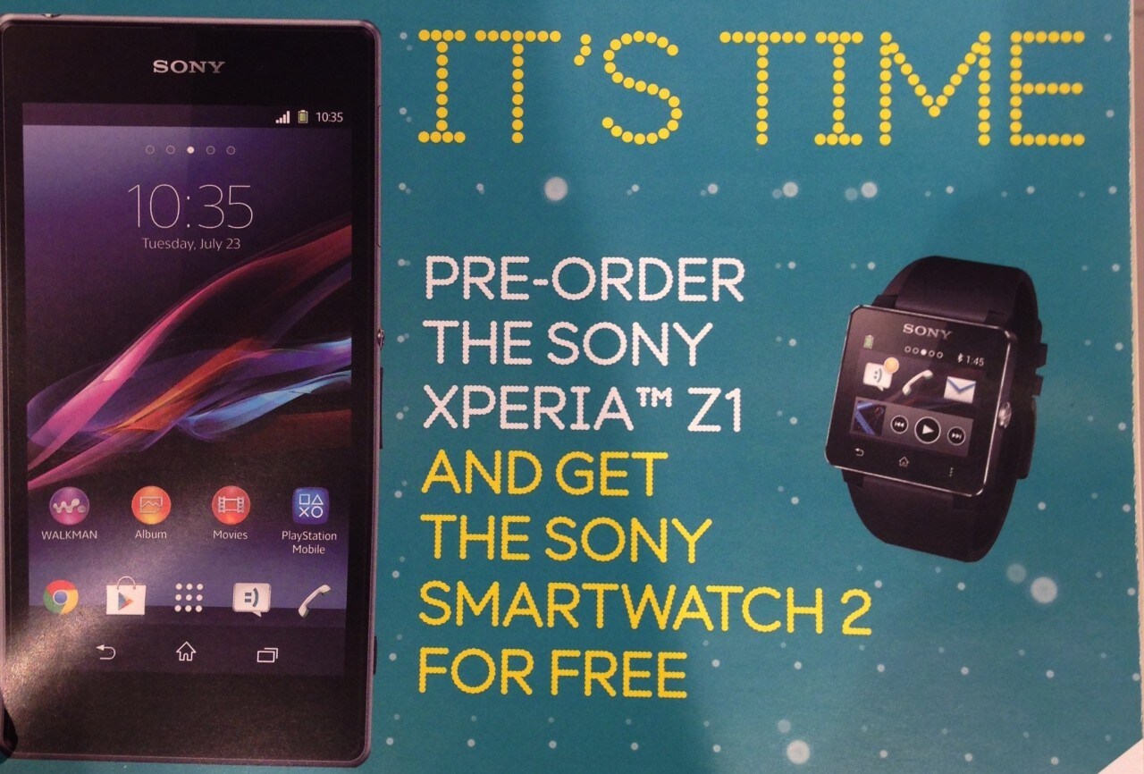 Sony Xperia Z1: un operatore inglese offre anche Smartwatch 2 in omaggio