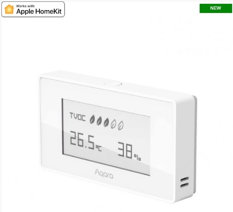 Ilustración: Un sensor de COV, temperatura y humedad  Compatible con Zigbee / HomeKit en Aqara