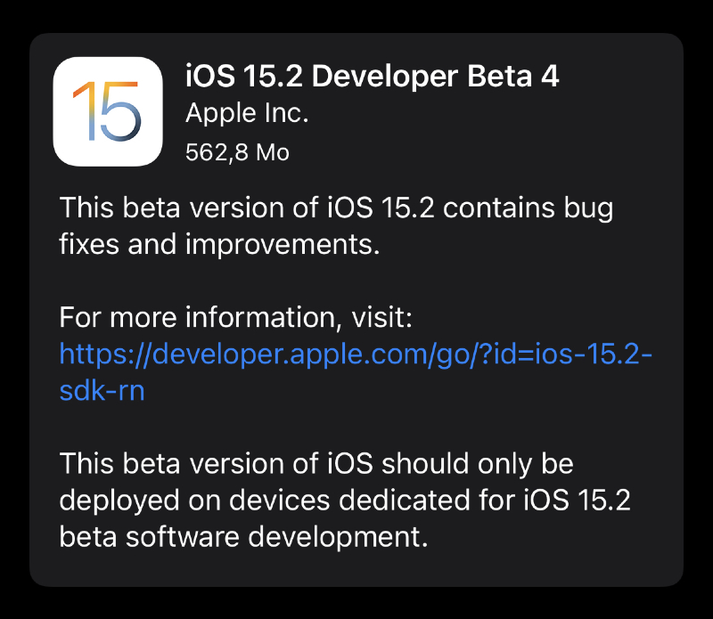 Illustratie: een vierde bèta voor iOS / iPadOS / tvOS 15.2 en watchOS 8.3