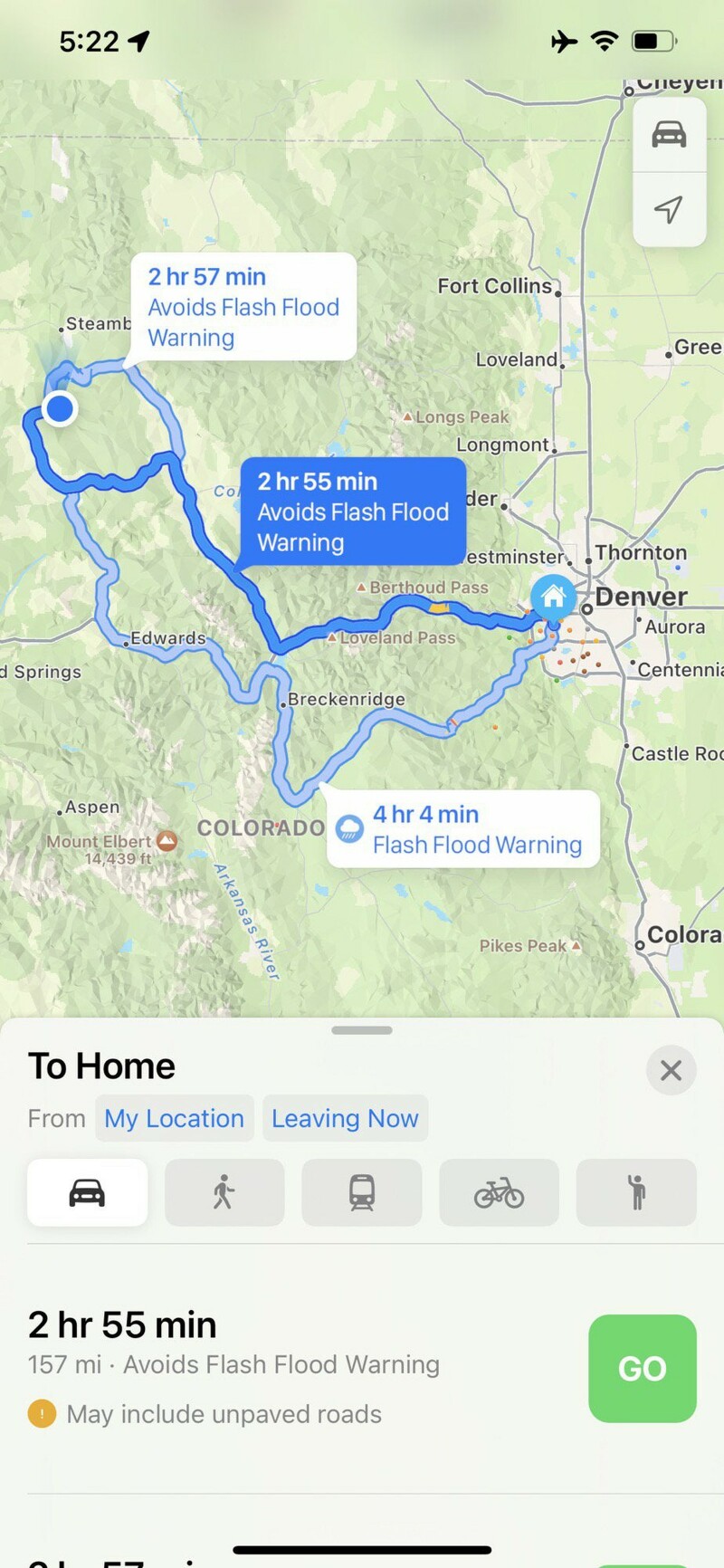 Ilustración: iOS 15: Maps recibe alertas meteorológicas en rutas sugeridas
