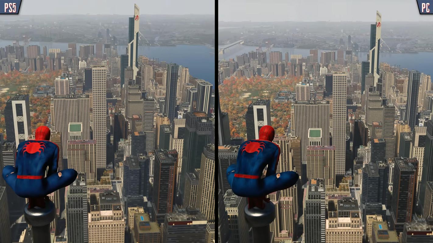 Comparar Sony Amazing Spiderman PS5 y PC Captura de pantalla