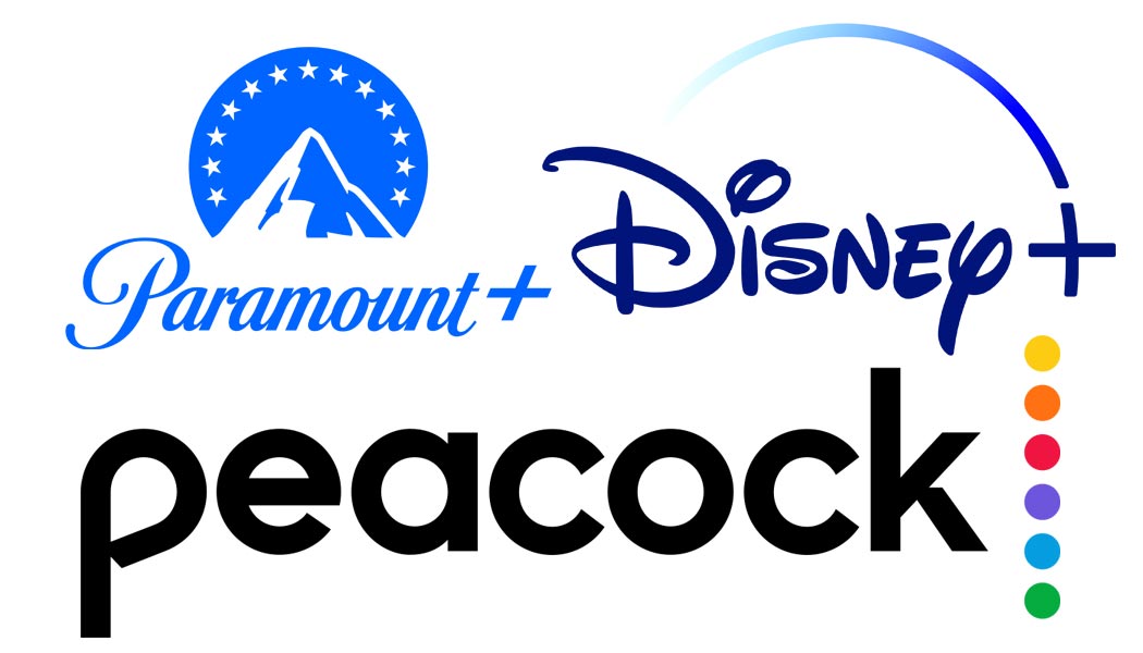 Logotipo combinado de Paramount Disney Peacock Stream Services