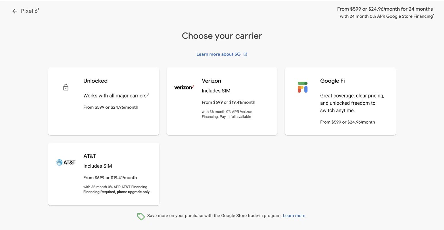 Google Pixel 6 AT&T Elige Google Store
