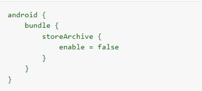 Código de habilitación del paquete de archivo de Android