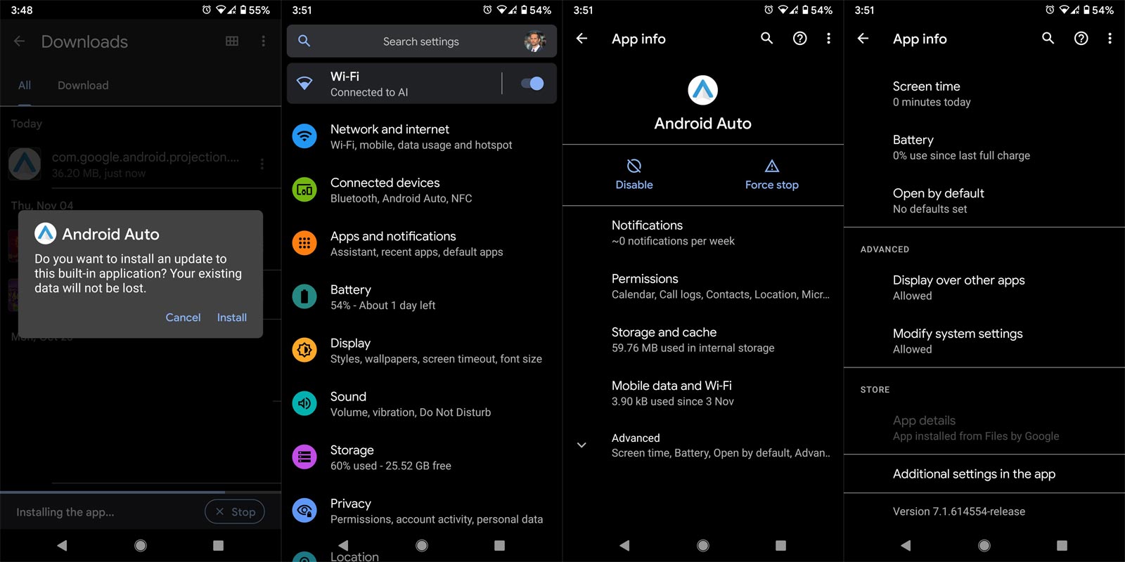 Soporte oficial de doble SIM en capturas de pantalla de la aplicación Android Auto