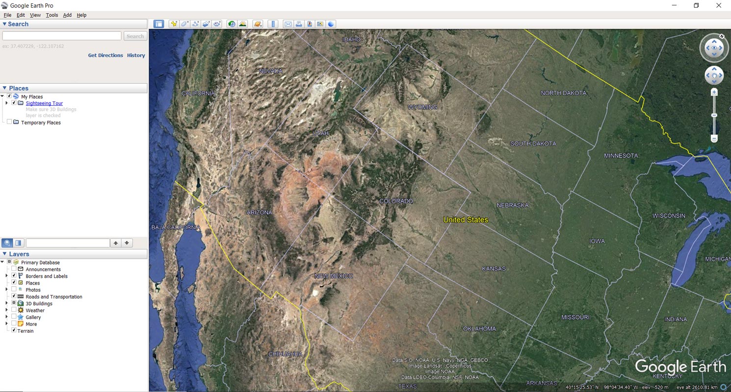 Versión para PC de Google Earth con Windows