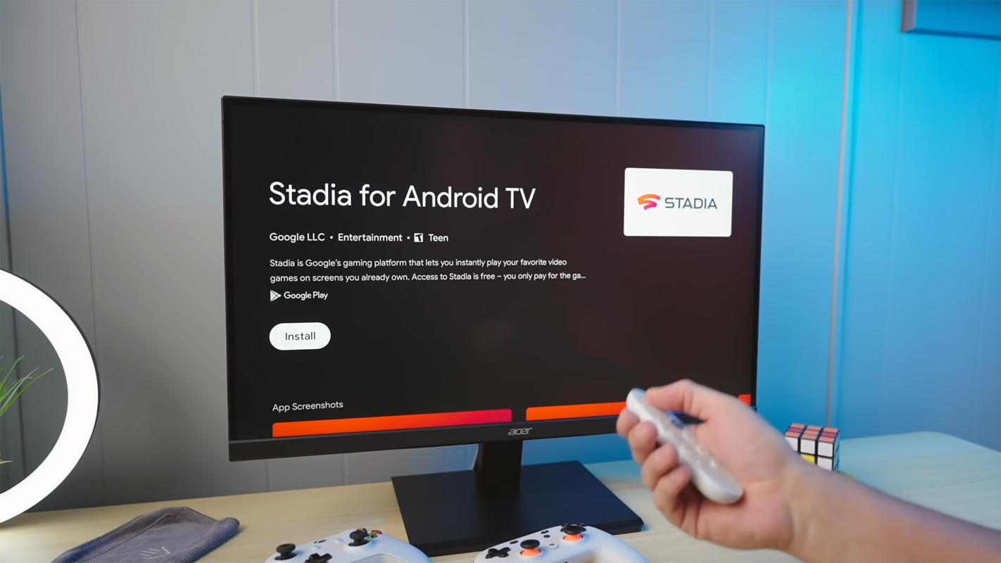 Instalación de Play Store de la aplicación Google Stadia en Google TV