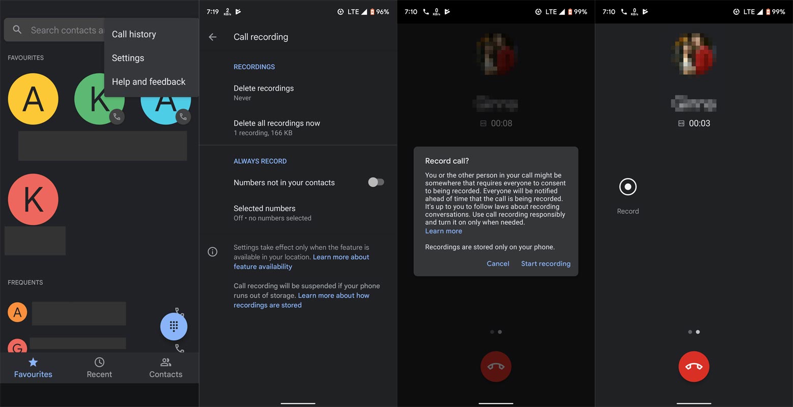 Habilitar la grabación de llamadas en la aplicación Google Phone