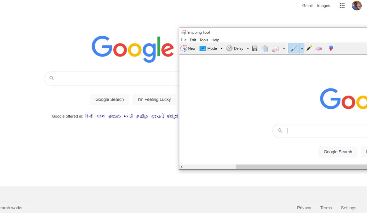 Captura de pantalla de la barra de búsqueda de Google