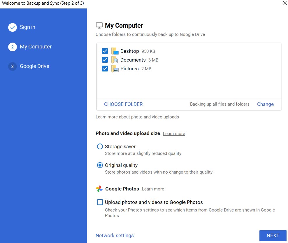 Google Drive 49.0 Opción de carga de fotos de Google