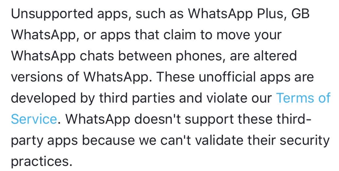 Términos y condiciones de migración de WhatsApp