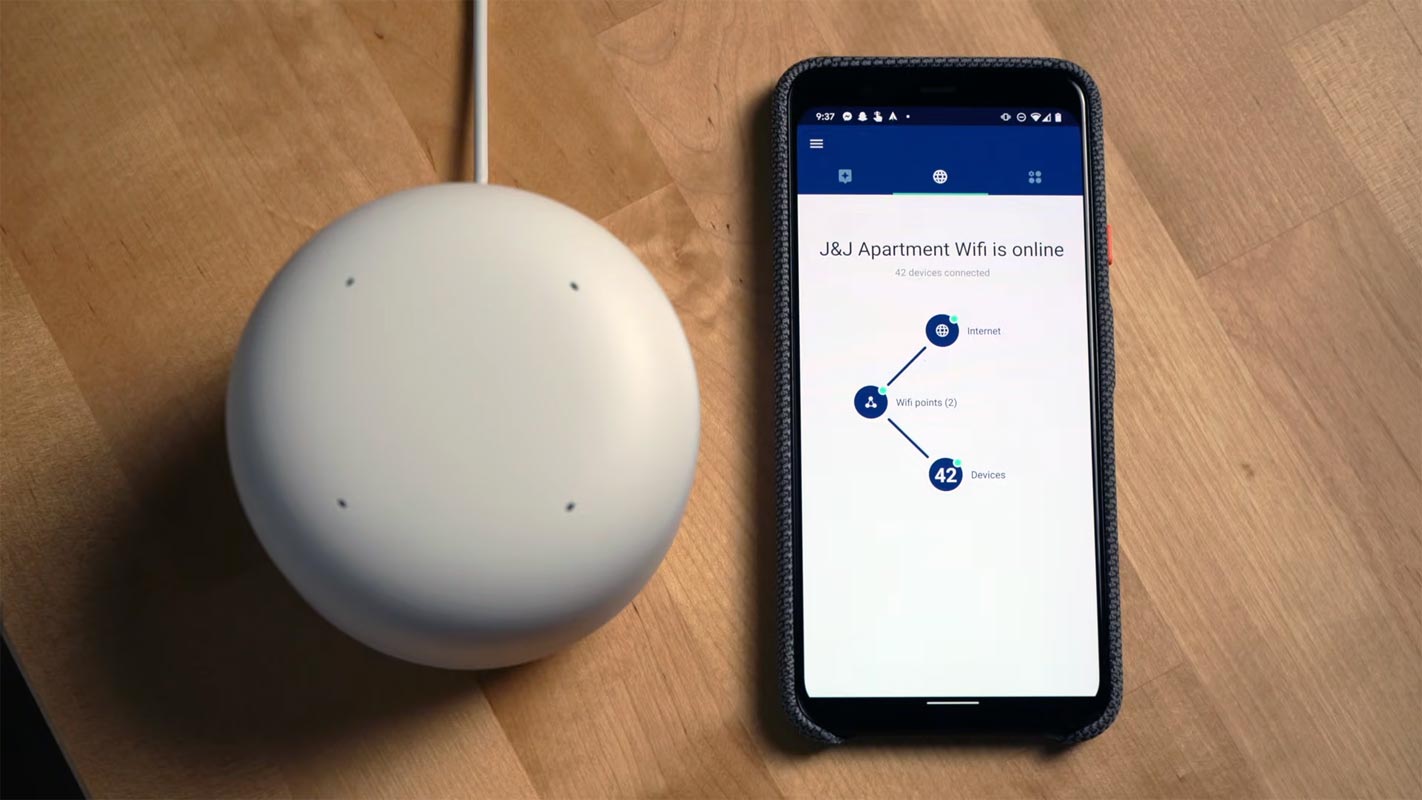 Aplicación móvil de configuración del enrutador Wi-Fi de Google Nest