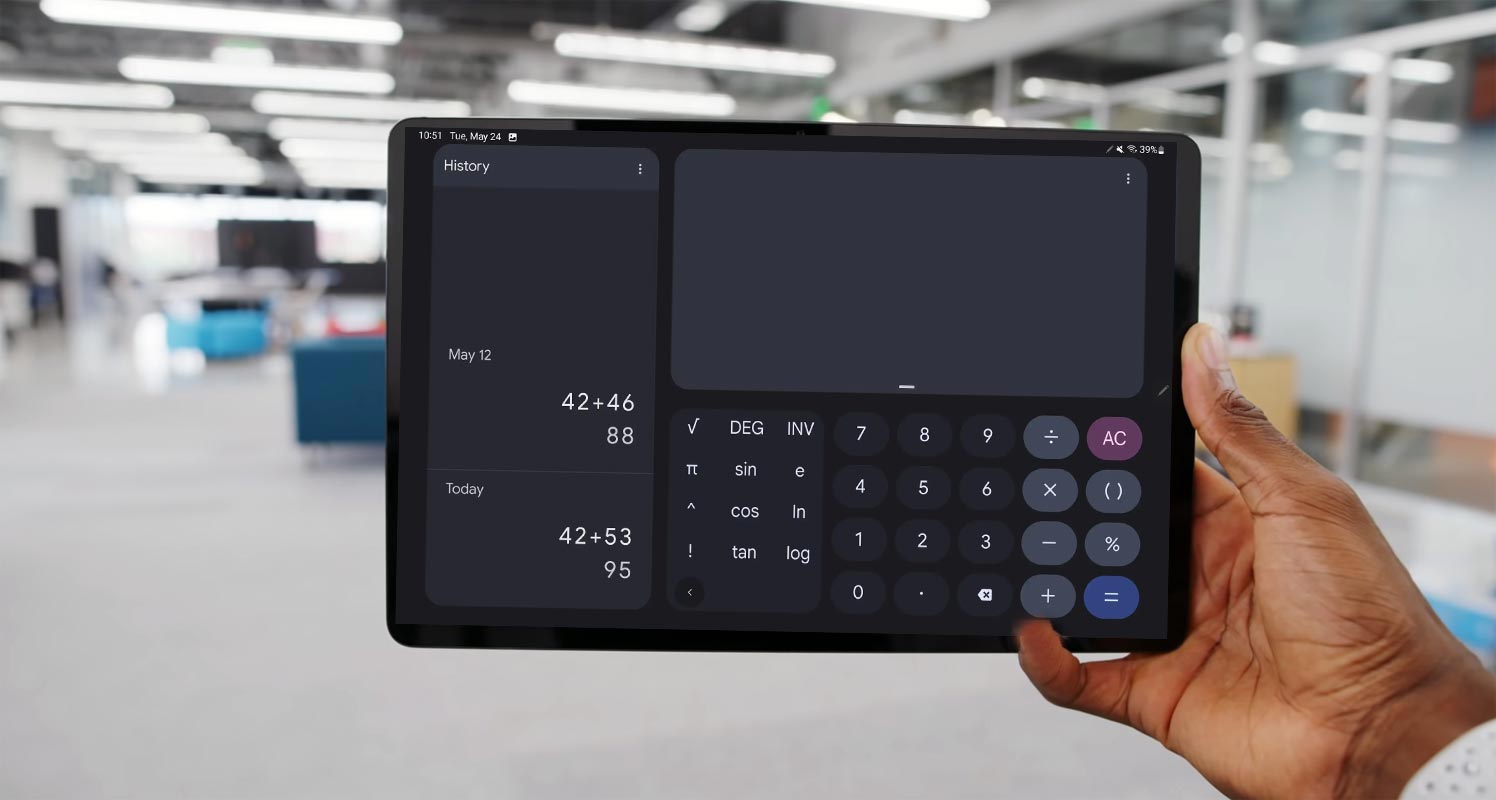 Google Calculator Tablet UI