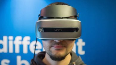 Nuevas gafas de realidad virtual compatibles con hologramas de Lenovo.