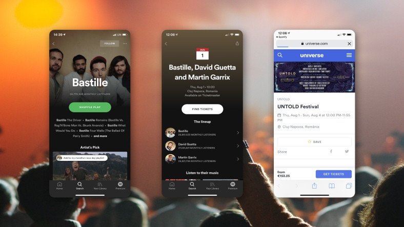 Spotify comienza a vender entradas para conciertos directamente