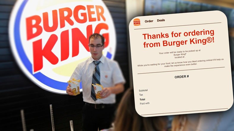 Mensaje 'Tu pedido recibido' de Burger King a miles de personas