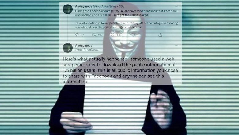 Divulgación importante sobre los "datos de Facebook" de Anonymous