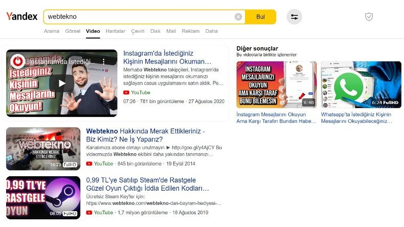 ¿Cómo usar la búsqueda de videos de Yandex?