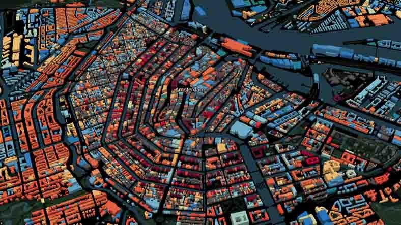 Sitio que colorea edificios según la edad en los Países Bajos