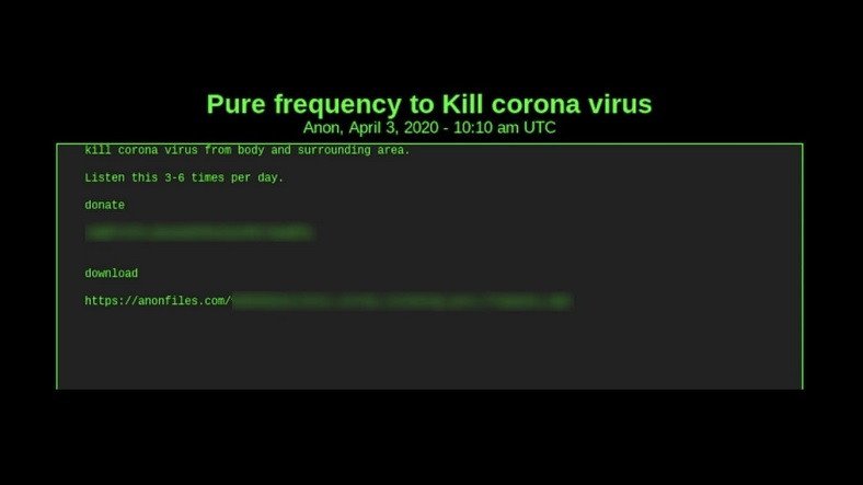 Los archivos MP3 que matan el coronavirus se venden en la web oscura